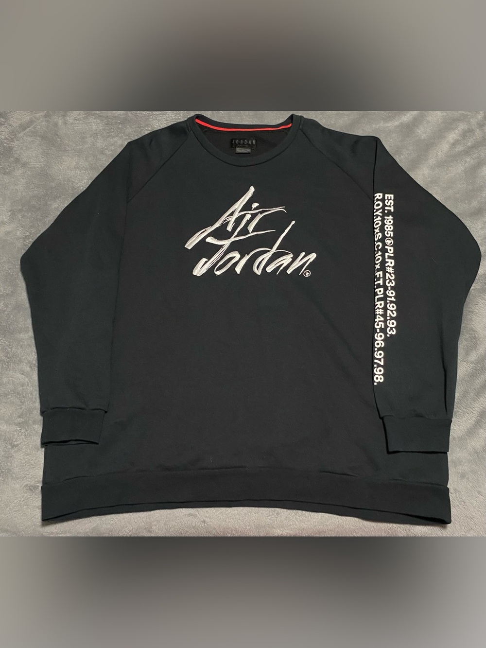 Jordan Black Crewneck Sweatshirt with White Air Jordan Script